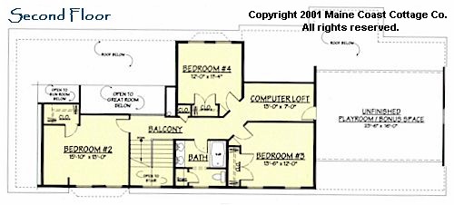 Damariscotta second floor plan