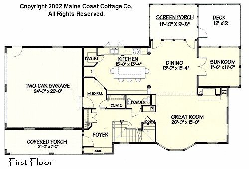 Goose Rocks first floor plan