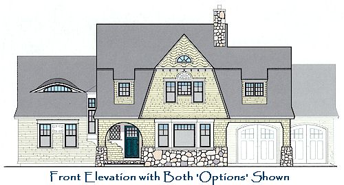 Jordan Pond elevation with the two car garage option