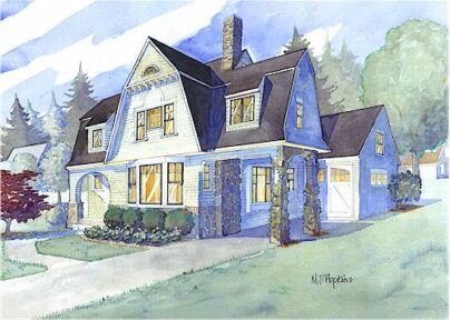 The Jordan Pond house plan rendering