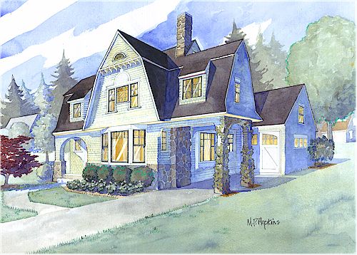 Rendering of the The Jordan Pond cottage